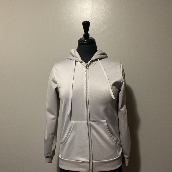 Women's Gray Zip-Up Hoodie - Picture 1 of 3